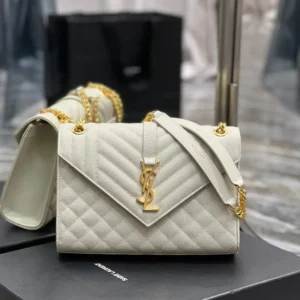 Ysl Envelope Bag Medium White 487206