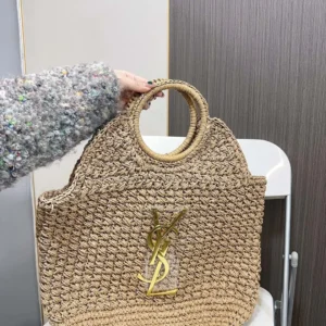 YSL SAINT LAURENT Summer Raffia Tote Bag 41x37cm