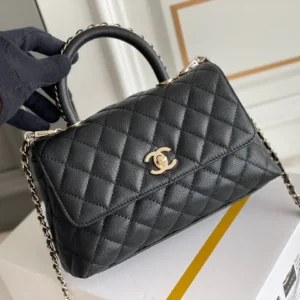 Chanel Coco Handle Black Bag Handle Flap Small/Mini Bag Black - 24x14x10cm