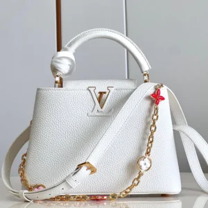 Louis Vuitton Capucines MM White Flower Strap - 31.5 x 20 x 11 cm