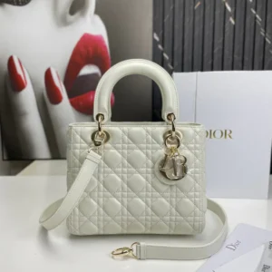 Dior Lady Medium White Bag 24cm