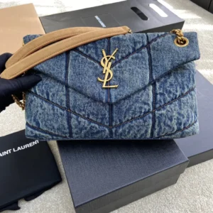 YSL Puffer Denim Bag - 29¡Á17¡Á11cm