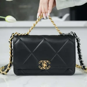 Chanel 19 WOC Wallet On Chain AP0957 BLACK Flap Bag