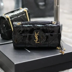 YSL Jaime Patent Black Bag - 25x15x7.5cm