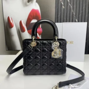 Dior Lady Medium Black Bag 24cm