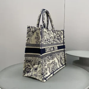 Dior Book Tote Large Blue Toile de Jouy Embroider - 42 x 35 x 18.5 cm