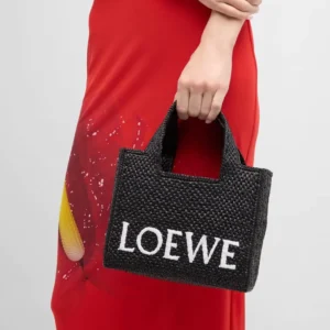 LOEWE x Paula¡¯s Ibiza Font Tote Small Bag in Raffia