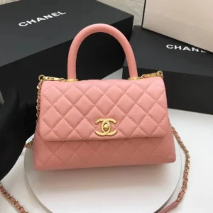 Chanel Coco Handle Gold Caviar Pink 24 cm