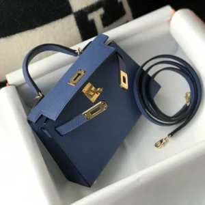 Hermes Handle Bag 19cm Blue