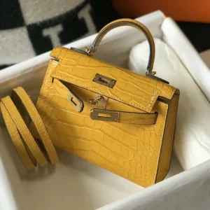 Hermes Handle Bag 19cm Yellow