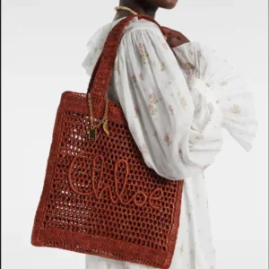 Chloé Summer Banana Tote Bag in Raffia